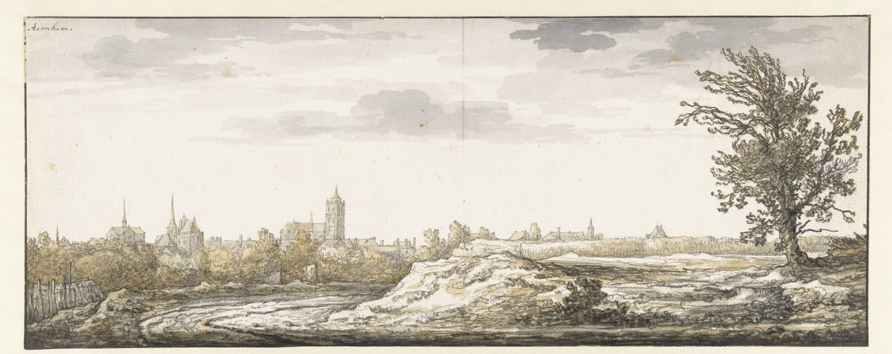 Näkymä Arnhemiin Arnhem (otsikko esineessä) tekijältä Aelbert Cuyp