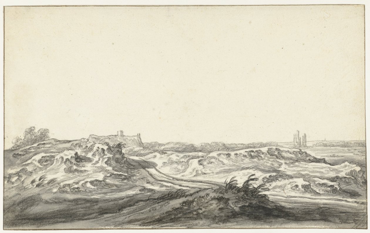 Näkymä Huis te Kleven dyyniltä lähellä Haarlemia tekijältä Aelbert Cuyp