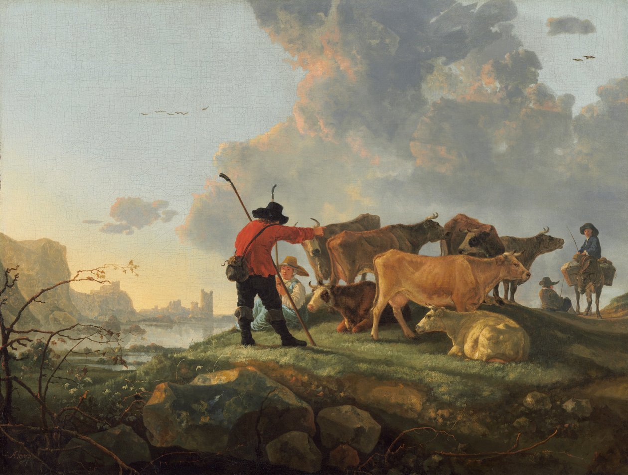 Paimenet hoitavat karjaa tekijältä Aelbert Cuyp