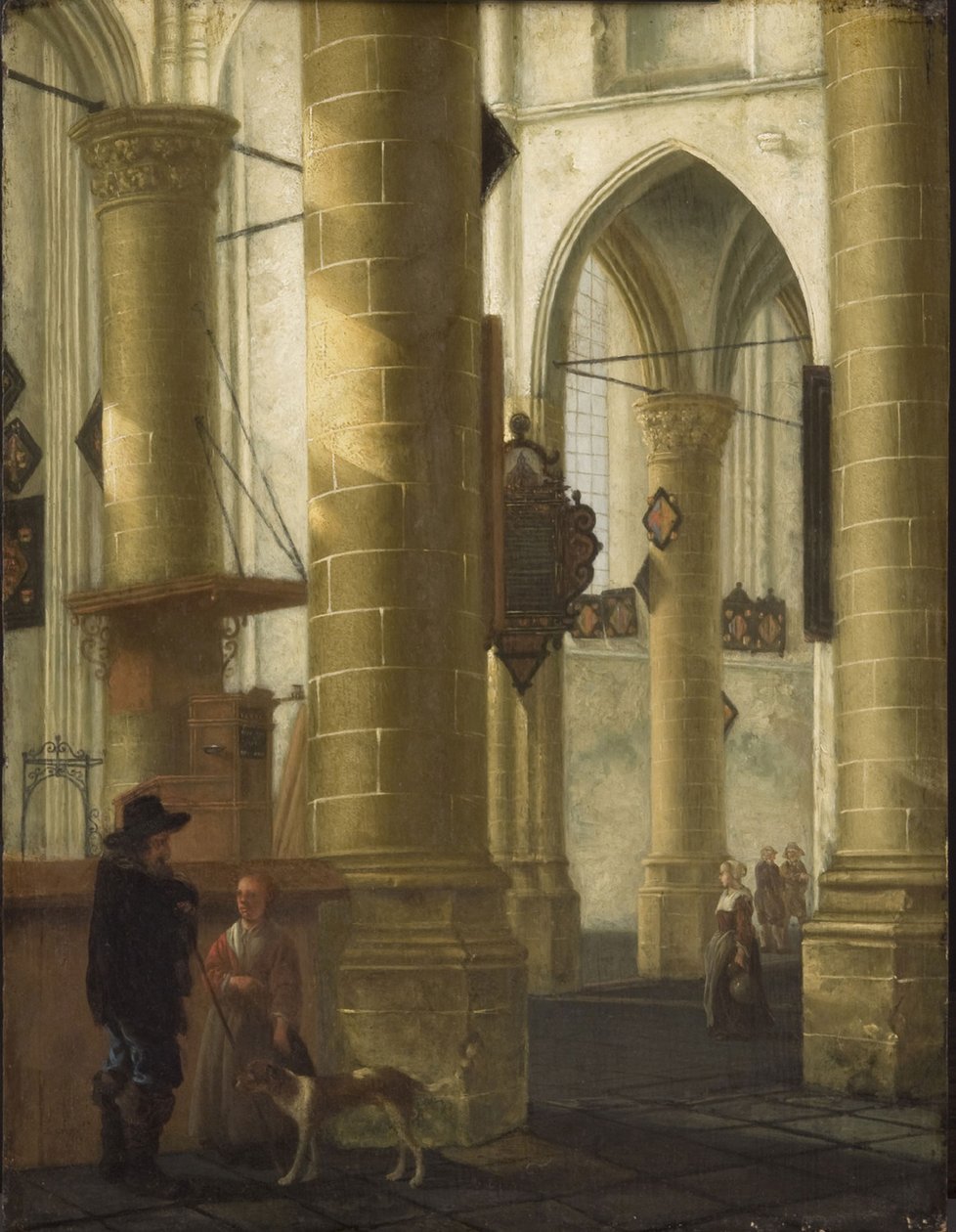 Grote Kerkin sisätilat, Dordrecht tekijältä Aelbert Cuyp