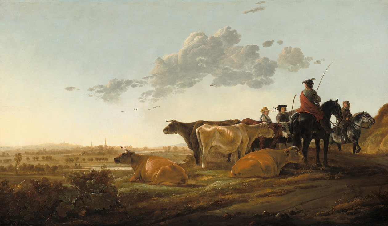 Maisema paimenten kanssa, 1650-luvun puoliväli. tekijältä Aelbert Cuyp