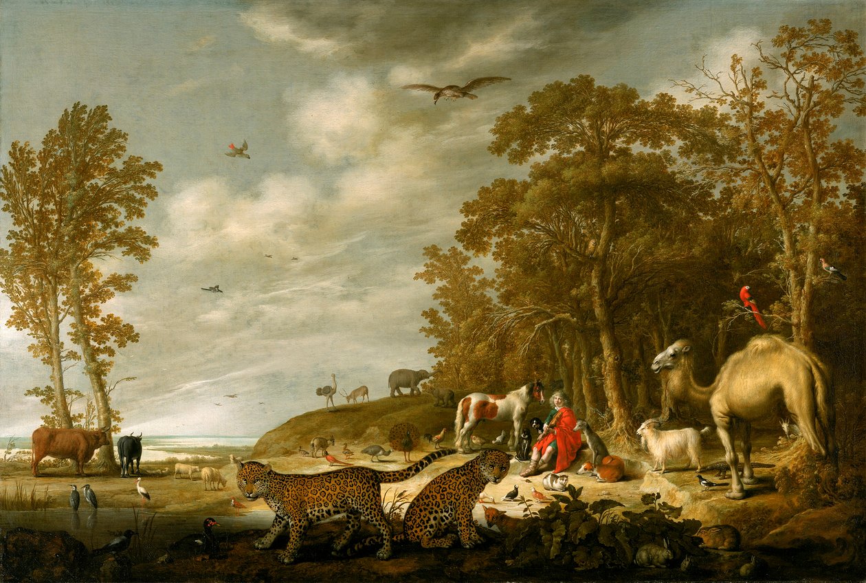 Orfeus soittaa eläimille tekijältä Aelbert Cuyp