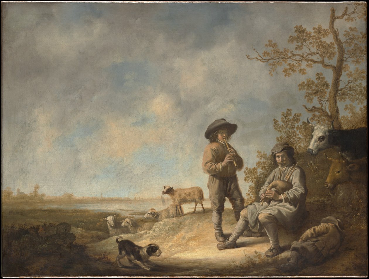 Huilua soittavat paimenet tekijältä Aelbert Cuyp