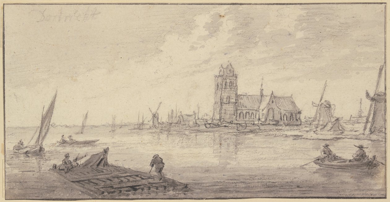 Lautturit Dordrechtin edustalla tekijältä Aelbert Cuyp