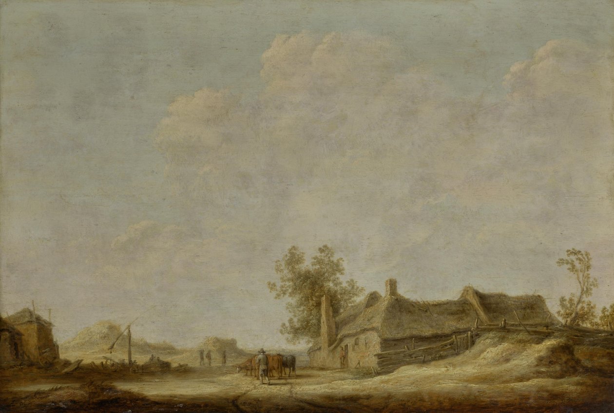 Aurinkoinen dyynimaisema nostokaivoineen tekijältä Aelbert Cuyp