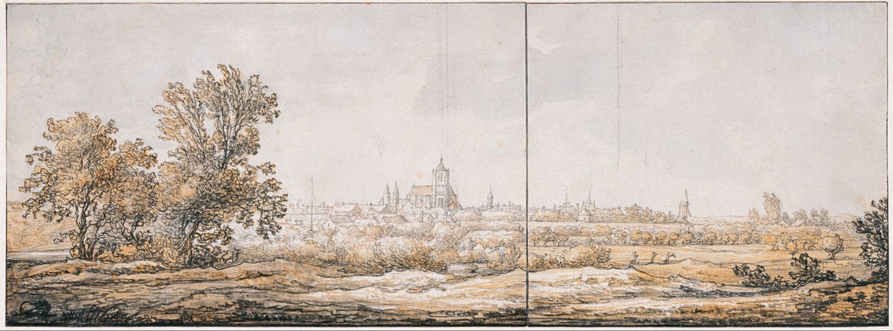 Näkymä Arnhemiin etelästä, n. 1645 tekijältä Aelbert Cuyp