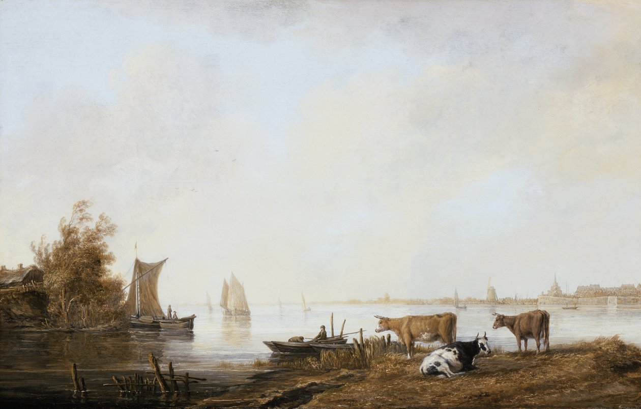 Näkymä Maasjoelle lähellä Dordrechtia tekijältä Aelbert Cuyp