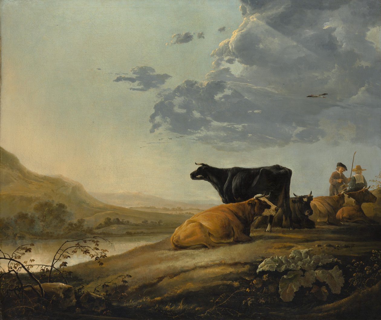 Nuoret paimenet lehmien kanssa, n. 1655-60. tekijältä Aelbert Cuyp