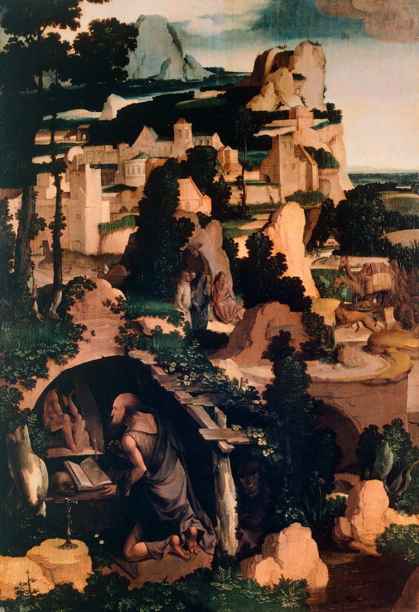 St. Jerome Penitent, kopio, Albert Bouts (noin 1452-1549) tekijältä Aelbrecht Bouts