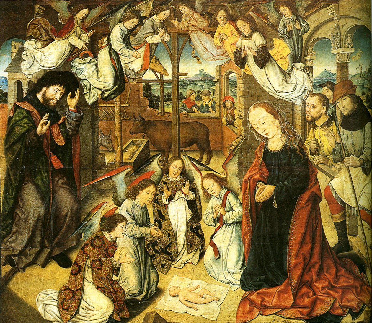 Paimenten palvonta, n. 1500 tekijältä Aelbrecht Bouts