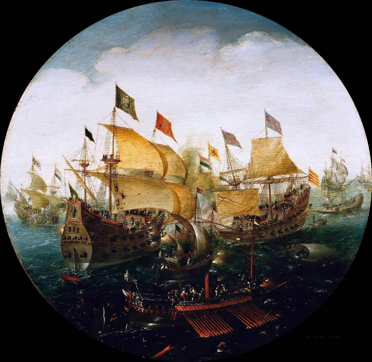 Meritaistelu hollantilaisten ja espanjalaisten alusten välillä, 1604 tekijältä Aert Anthonisz