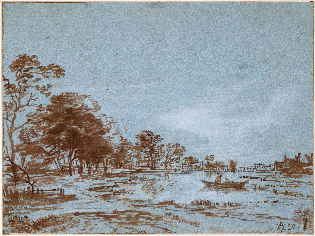 Moonlightin jokimaisema, n. 1650-1660 tekijältä Aert van der Neer