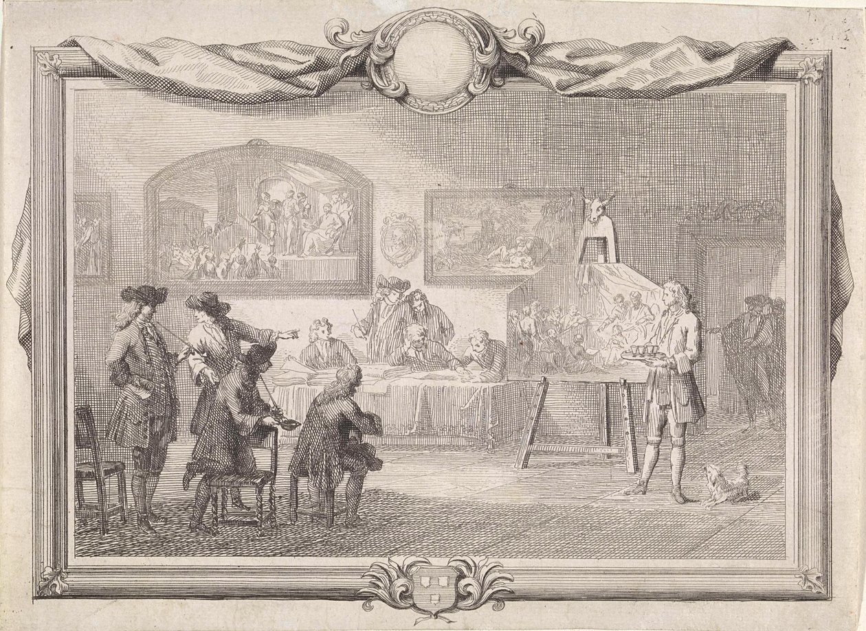 Pyhän Luukkaan kilta Dordrechtissa, 1736 tekijältä Aert Schouman