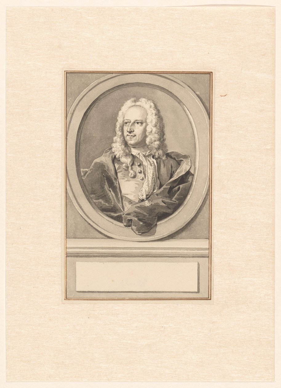 Abraham van Hoeyn muotokuva, soikea, vasemmalla tekijältä Aert Schouman