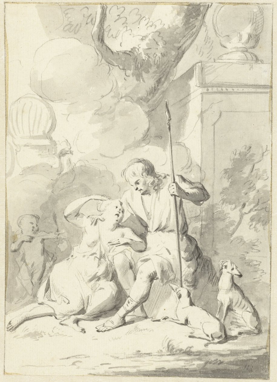Venus en Adonis (?) tekijältä Aert Schouman