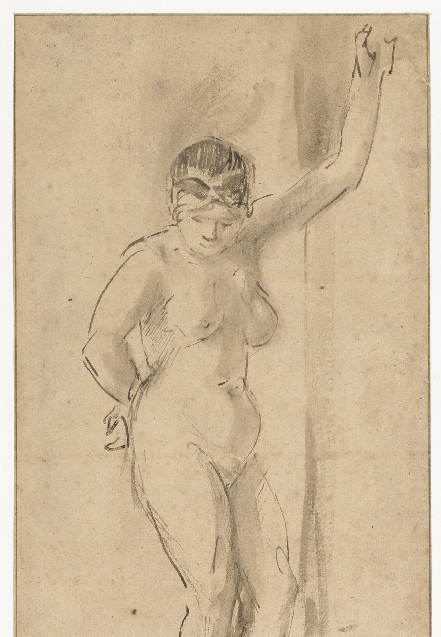 Seisova nainen alaston kädellä tekijältä Aert de Gelder (attributed to)