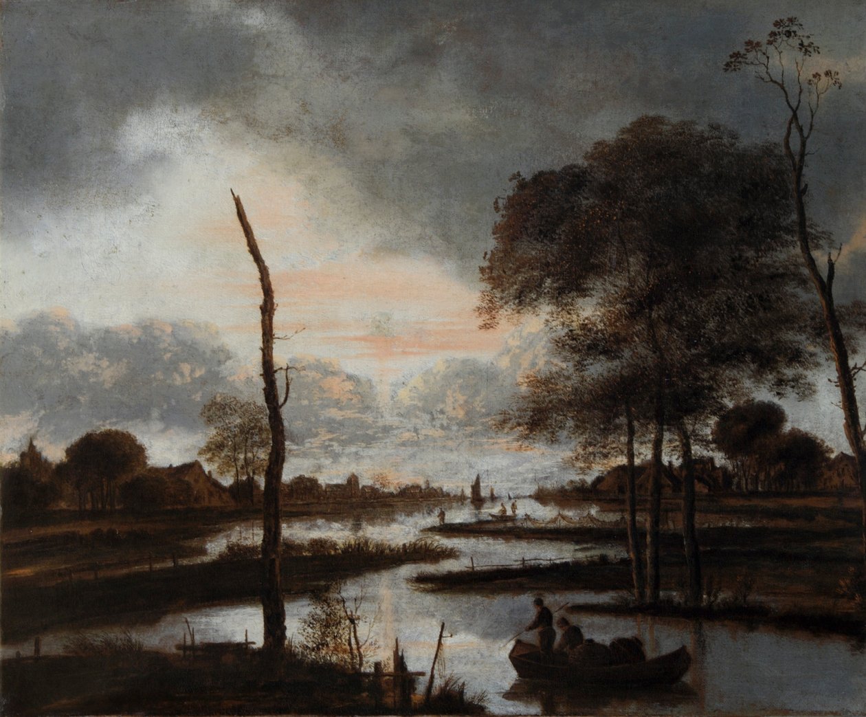 "River View: Ilta", 1600-luku tekijältä Aert van der Neer