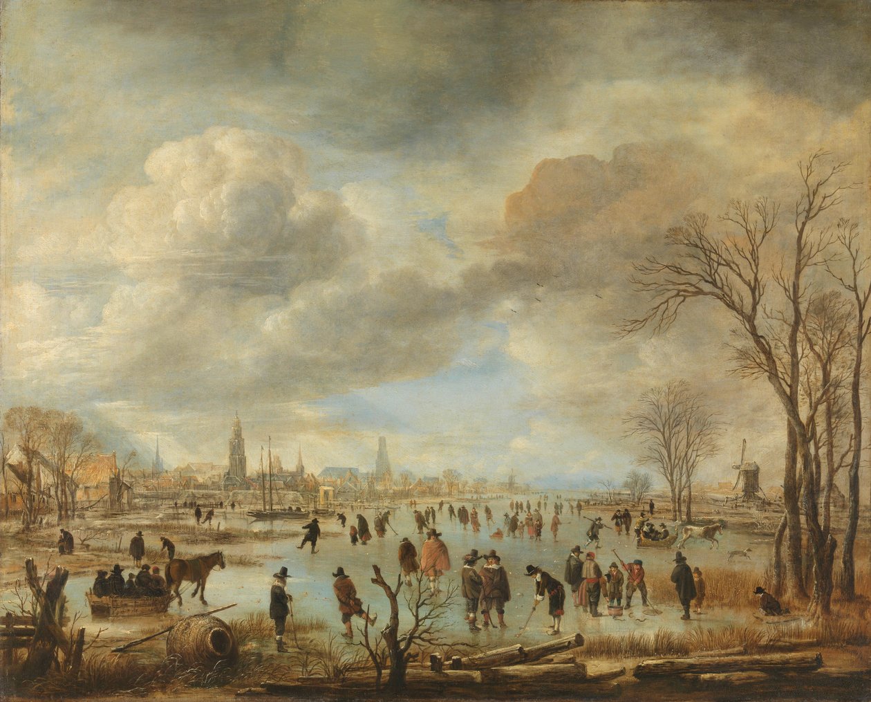 River View in Winter, n. 1655-1660 tekijältä Aert van der Neer