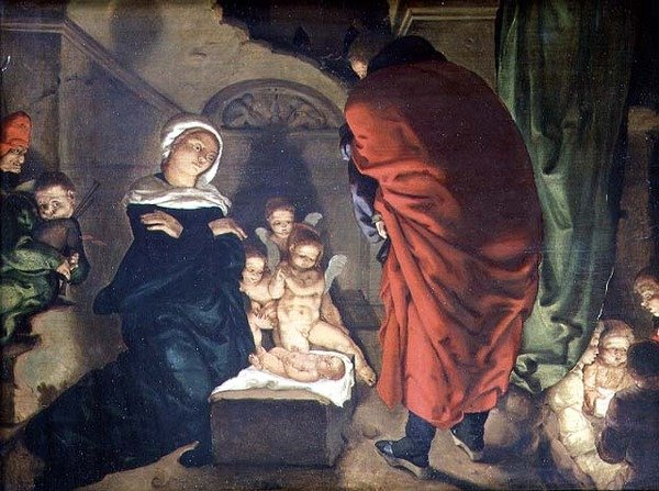 Syntymä (öljy kankaalle) tekijältä Aertgen Claesz van Leyden