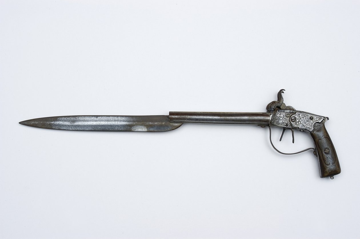 Kaksipiippuinen lyömäpistooli, n. 1840 (teräs, messinki ja torvi) tekijältä African