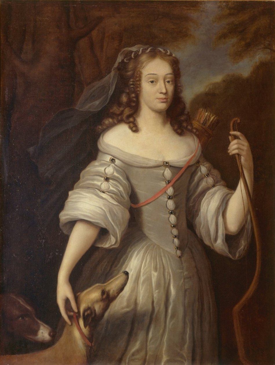 Portrait of Louise-Françoise de La Baume Le Blanc, duchesse de La Vallière hahmona Diana tekijältä After Claude Lefèbvre