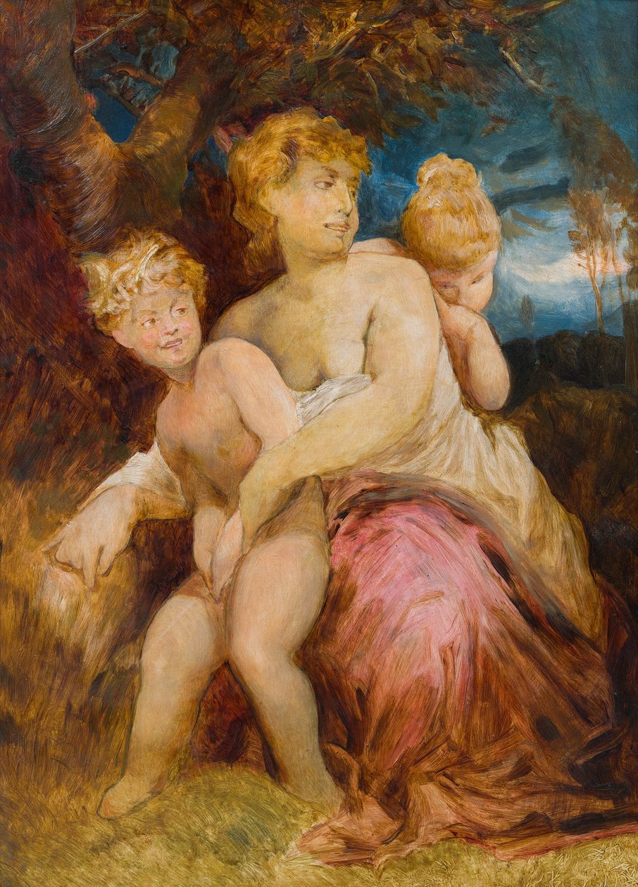 Nymphe mit Kindern tekijältä After Hans Makart