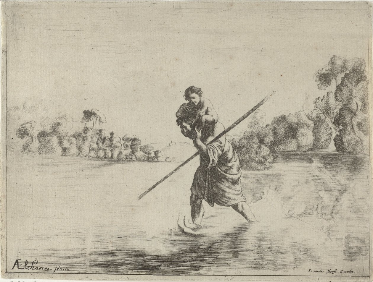 Saint Christopher tekijältä After Adam Elsheimer