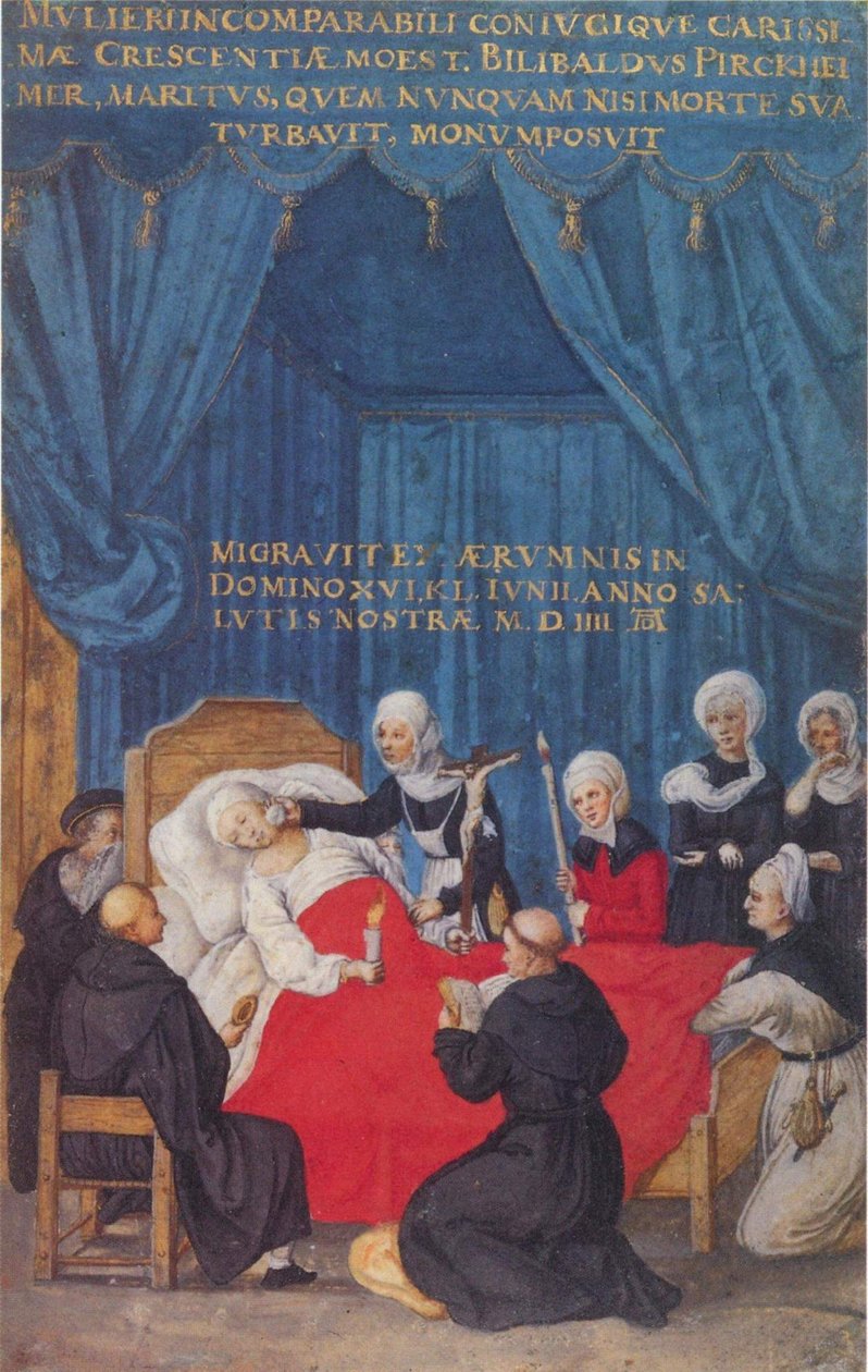 Crescentia Pirckheimerin kuolema tekijältä After Albrecht Dürer