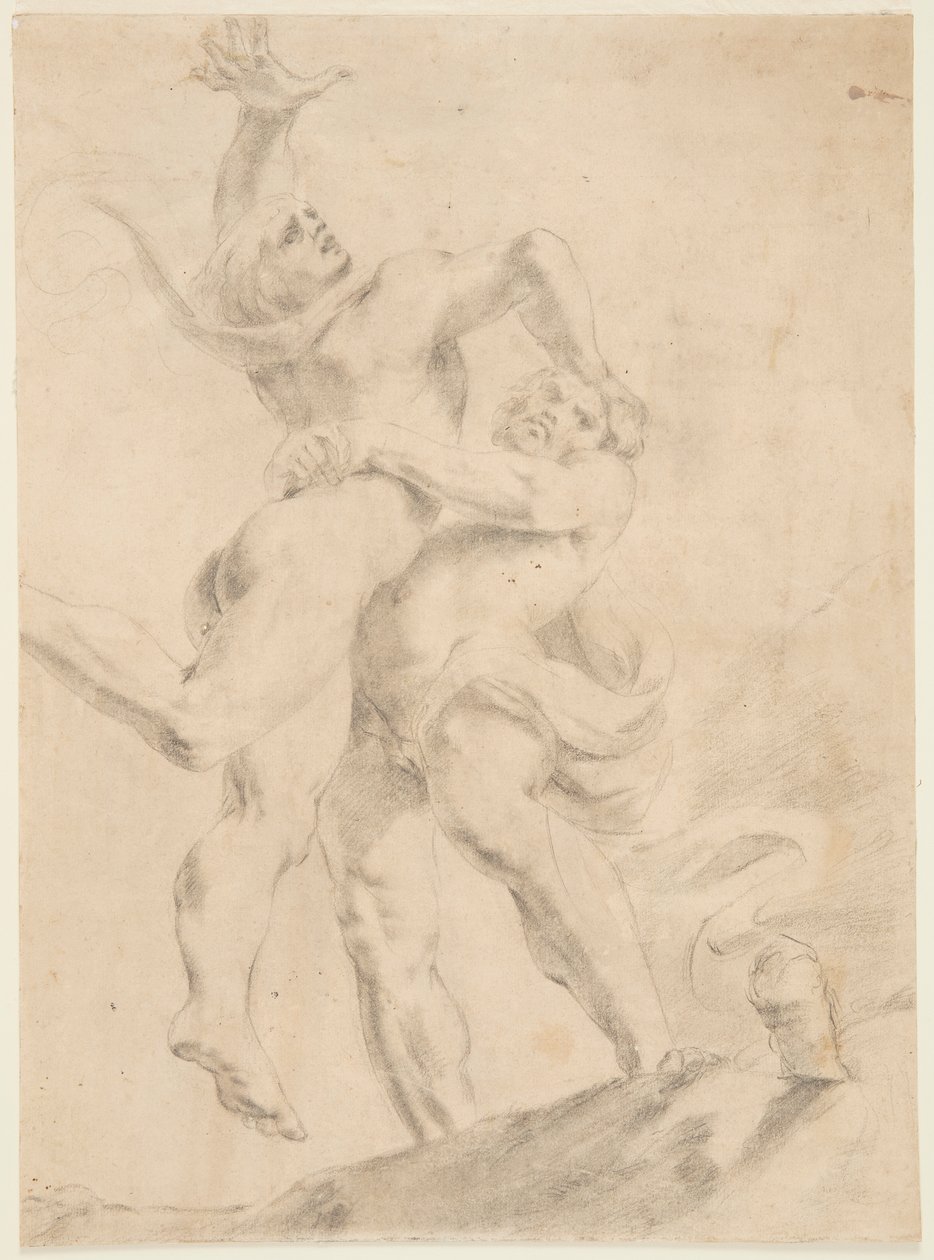 Tutkimus Hercules ja Antaeus tekijältä After Annibale Carracci