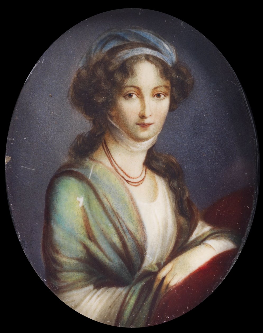 Elisabet Aleksejevnan miniatyyri (Vigee-Le Brun -tyyppi), tekijä nimetön (19 c., yksityinen kokoelma). tekijältä after Élisabeth Louise Vigée Le Brun