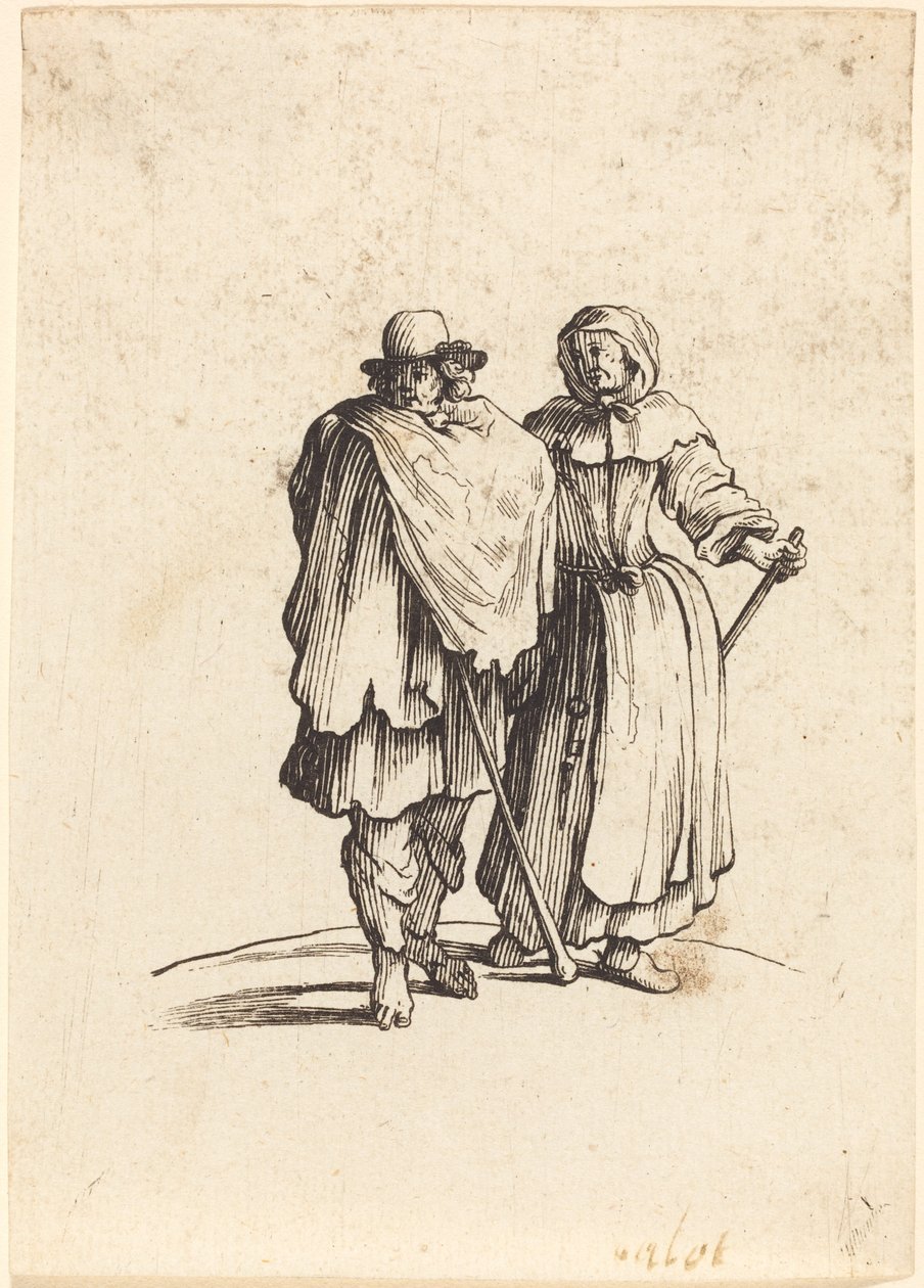 Kerjäläinen pariskunta tekijältä After Jacques Callot