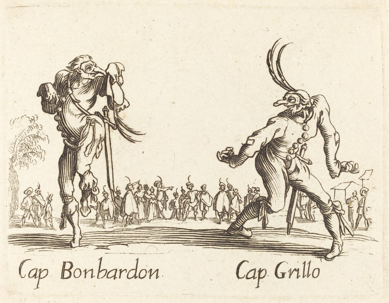 Kap. Bonbardon ja Cap. Kriketti tekijältä After Jacques Callot