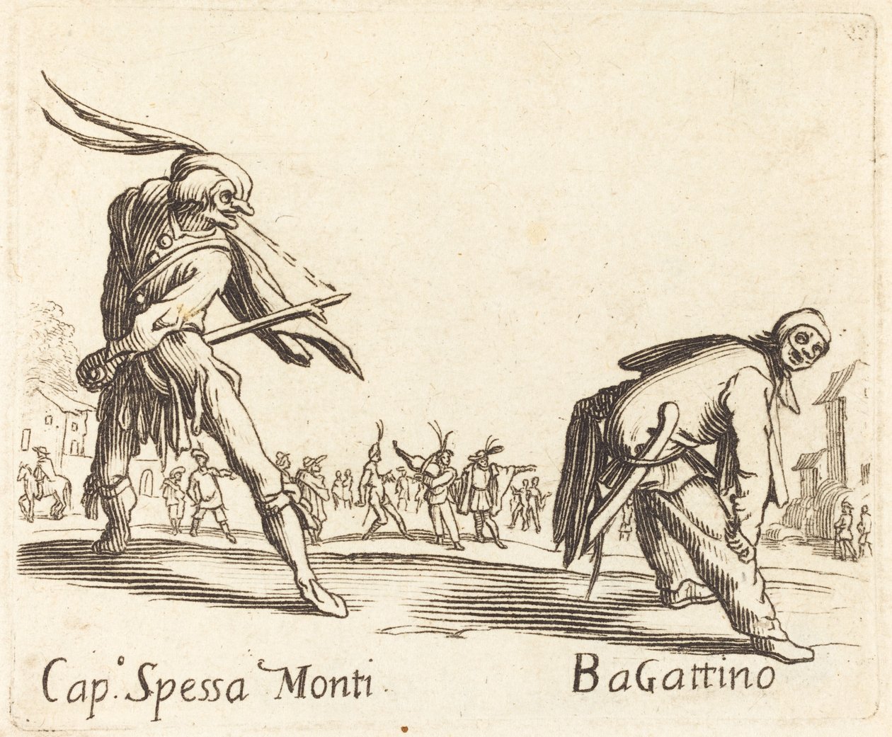 Cap Spessa Monti ja Bagattino tekijältä After Jacques Callot