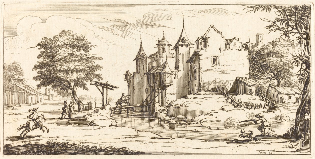 Chateau laskusillalla tekijältä After Jacques Callot