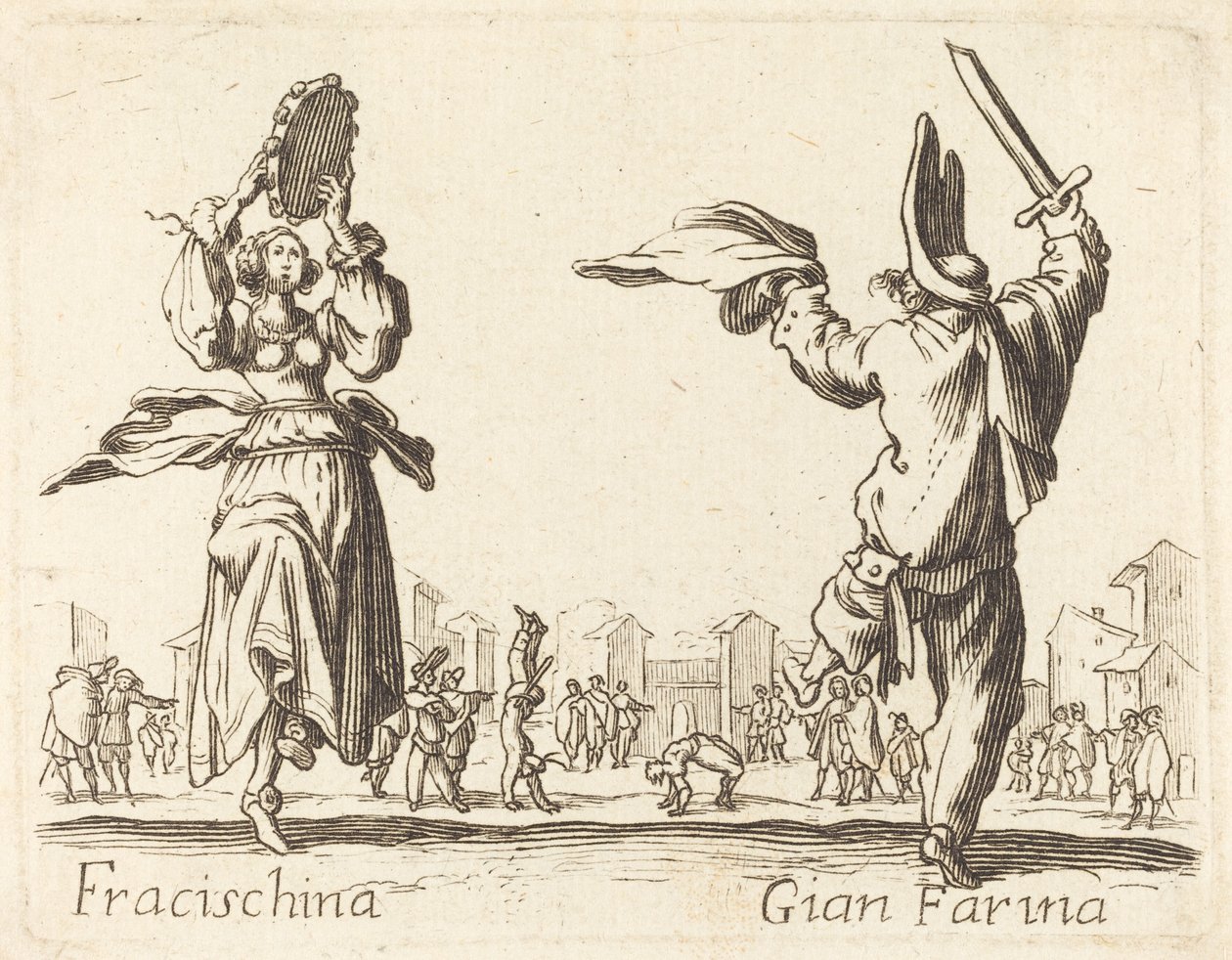 Fracischina ja Gian Farina tekijältä After Jacques Callot