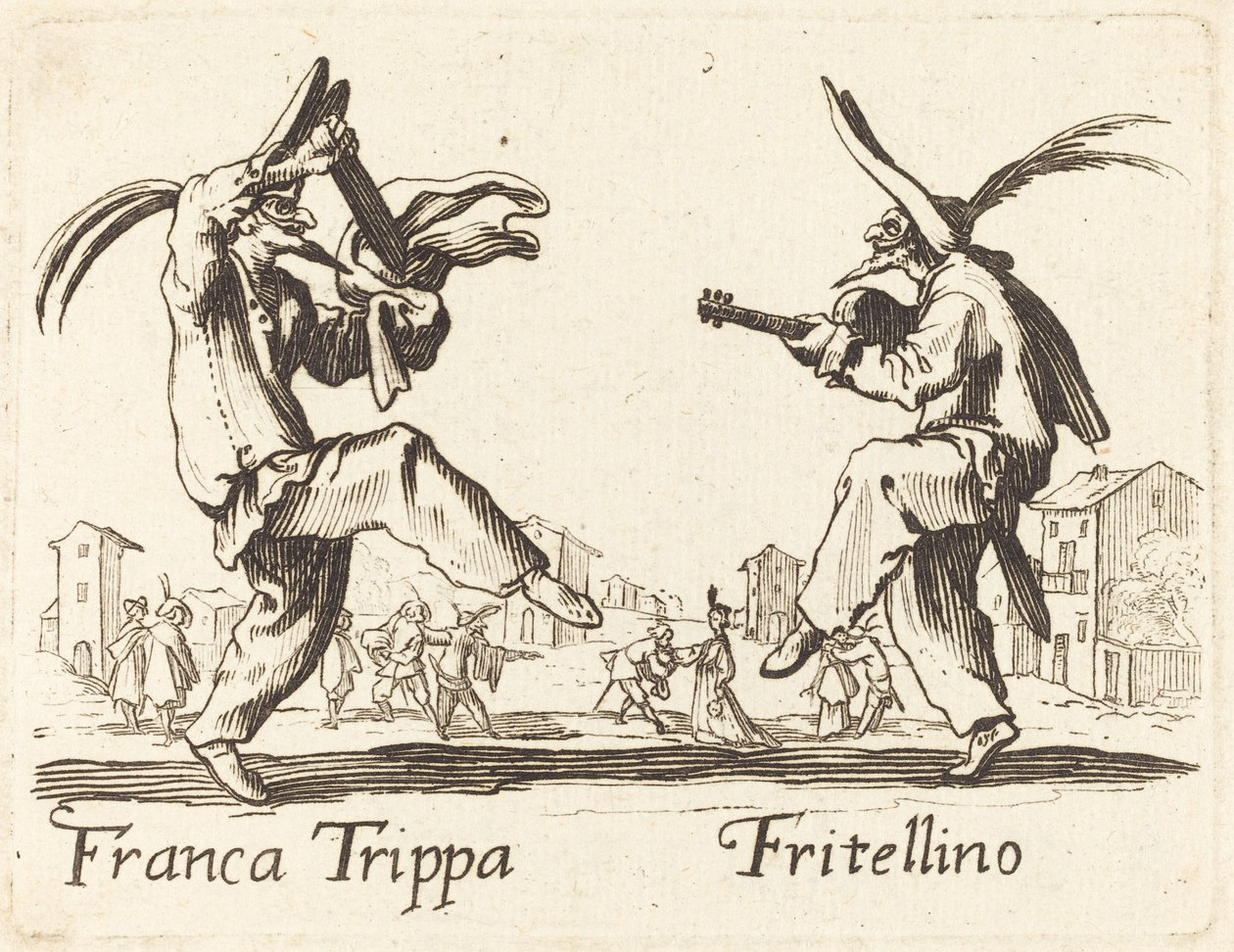 Franca Trippa ja Fritellino tekijältä After Jacques Callot
