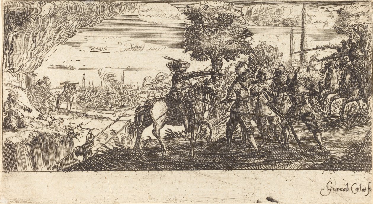 Maisema taistelutilanteella tekijältä After Jacques Callot