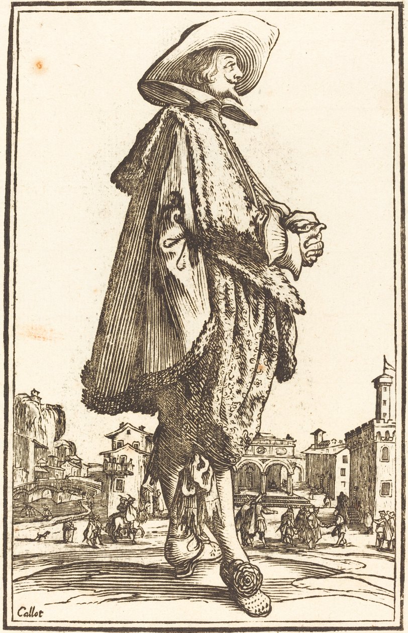 Jalo mies kädet ristissä tekijältä After Jacques Callot