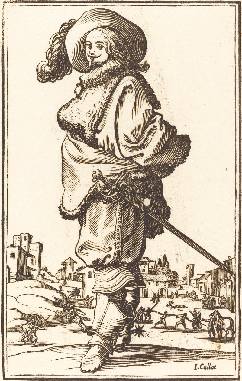 Jalo mies turkista Plastron tekijältä After Jacques Callot