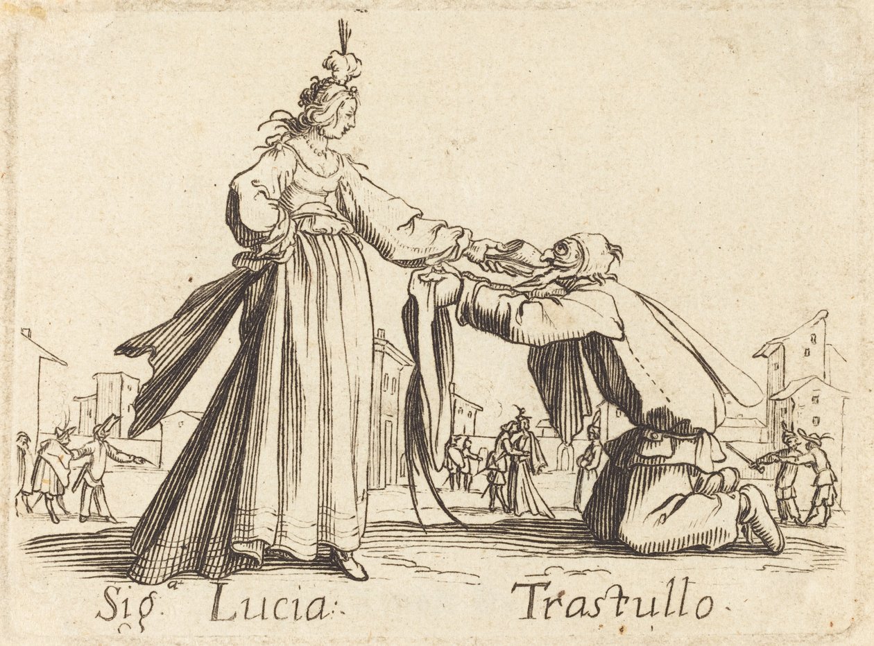 Merkkejä. Lucia ja Trastullus tekijältä After Jacques Callot