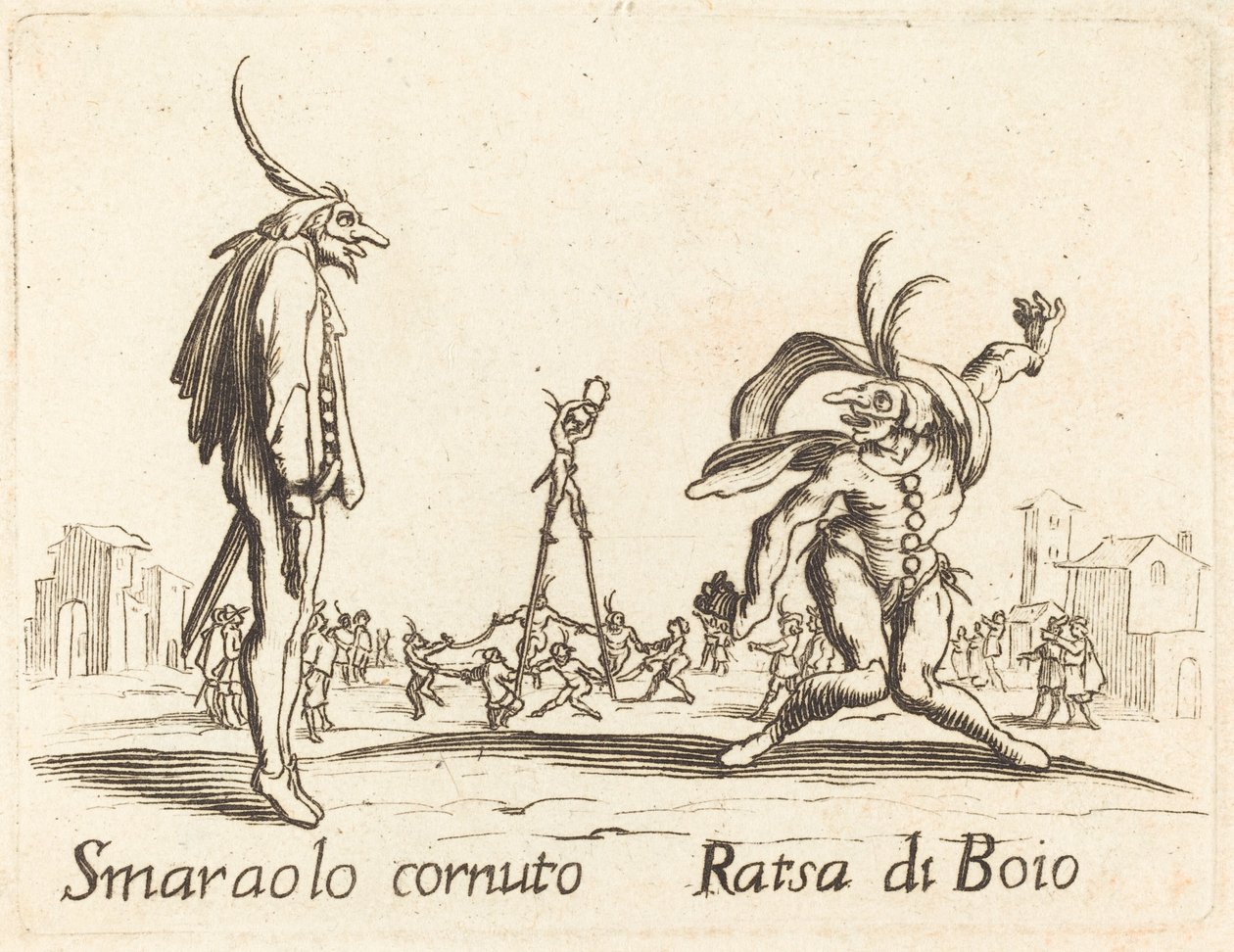Smaralo Cornuto i Ratsa di Boiofinnish tekijältä After Jacques Callot