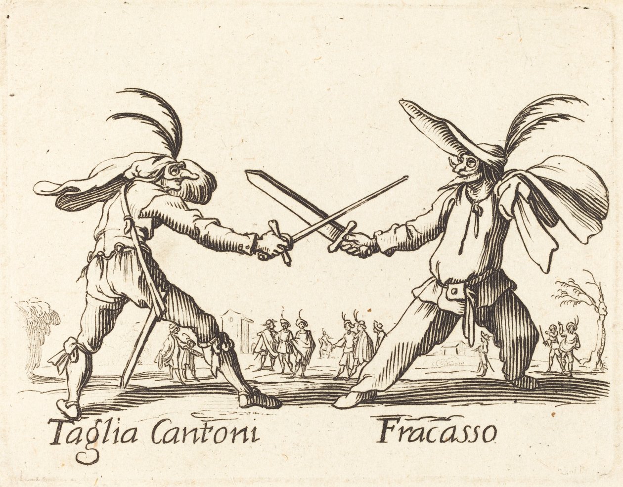 Taglia Cantoni ja Fracasso tekijältä After Jacques Callot