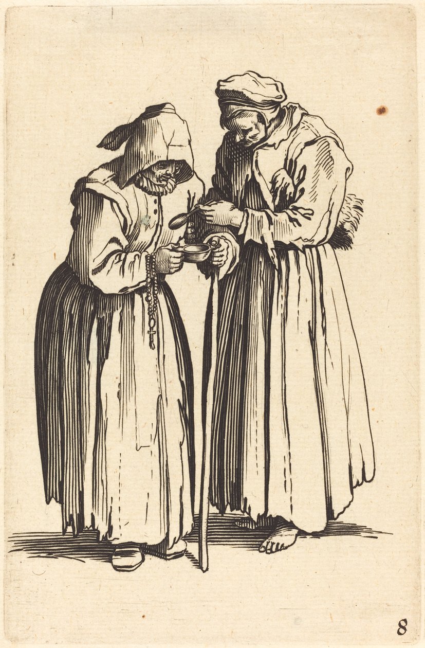 Kaksi kerjäläistä naista tekijältä After Jacques Callot