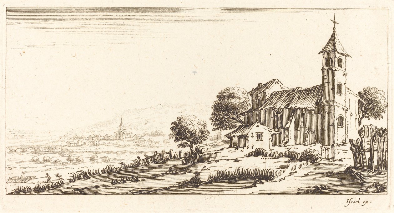 Kylän kirkko tekijältä After Jacques Callot