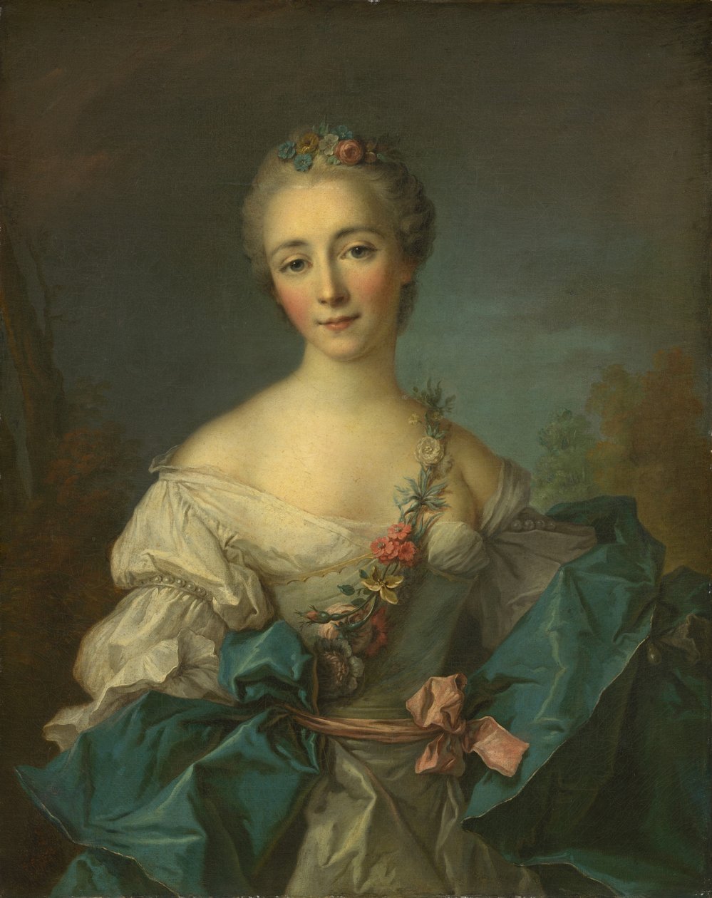 Nuoren naisen muotokuva tekijältä After Jean Marc Nattier