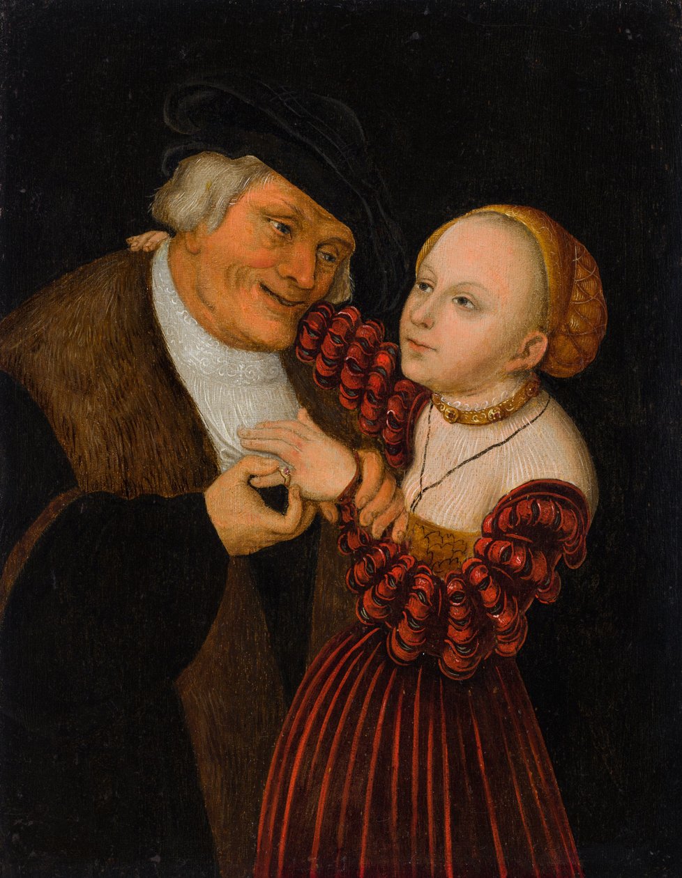 Saksa: Ungleiches Paar Huonosti yhteen sovitettu pari tekijältä after Lucas Cranach the Elder