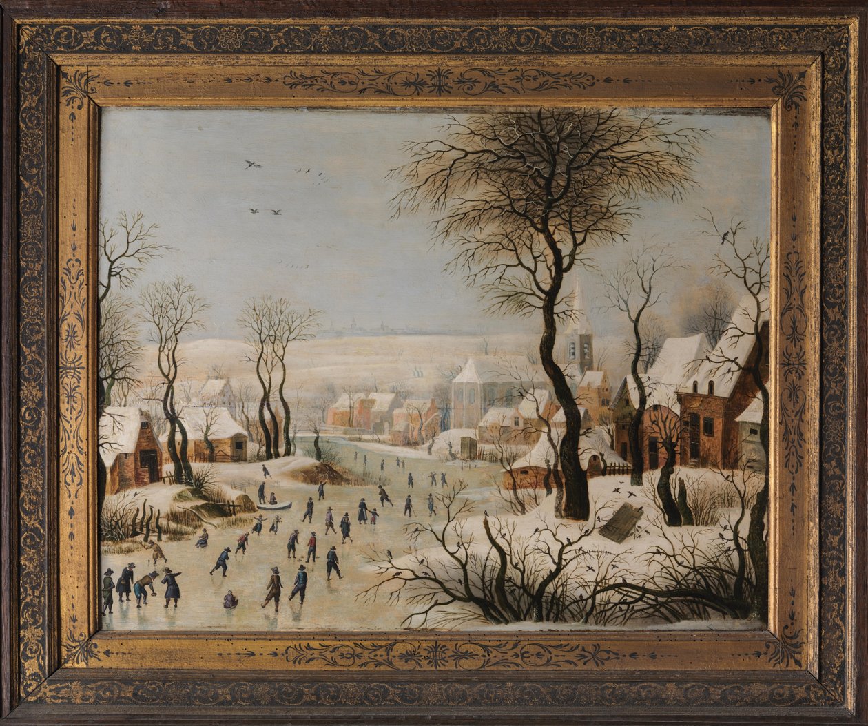 Talvimaisema lintuansalla tekijältä After Pieter Brueghel the Elder