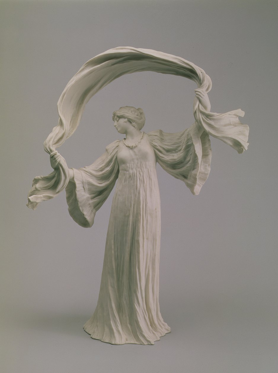 Tanssija huivin kanssa pöydän keskiosasta, Sevres, 1900 (keksi) tekijältä Agathon Leonard