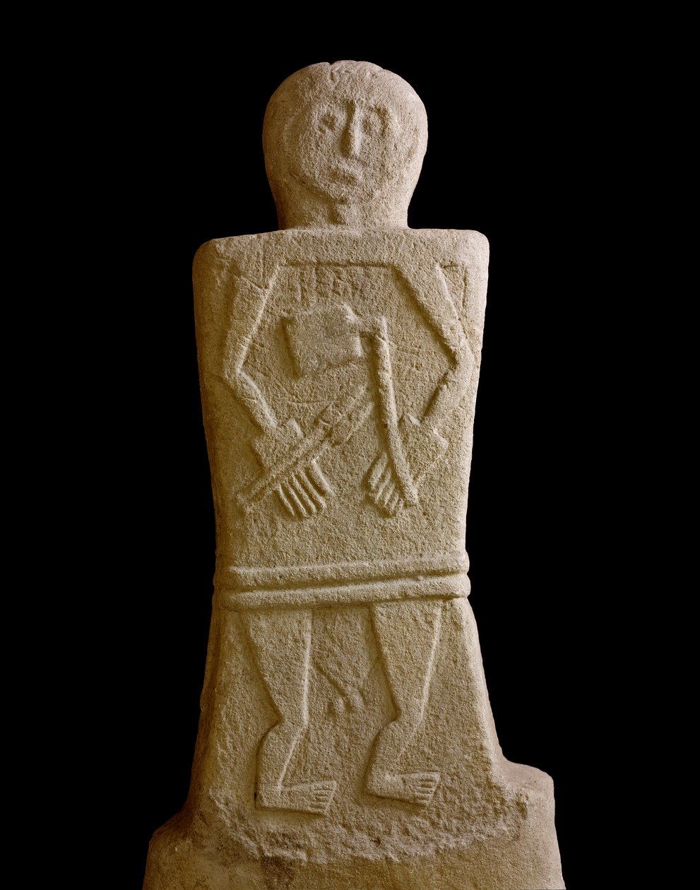 Esihistoriallinen taide: Selva di Filetton miesstele (Filetto II), rautakautinen (8.-6. vuosisata eKr.) Pontremoli, Palace Bocconi tekijältä Iron Age