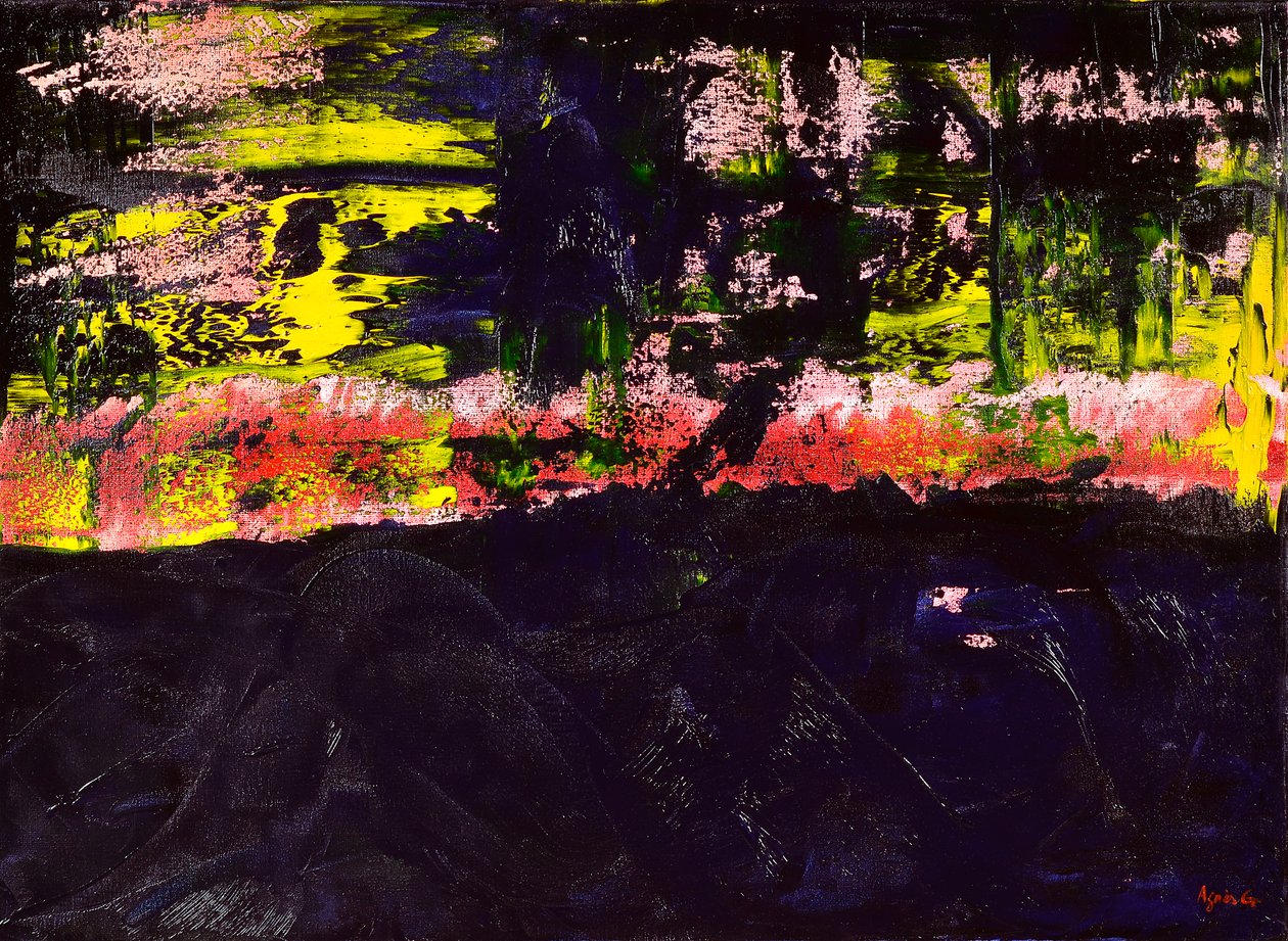 Flow 2, 2018 (öljy kankaalle) tekijältä Agnes Girardon